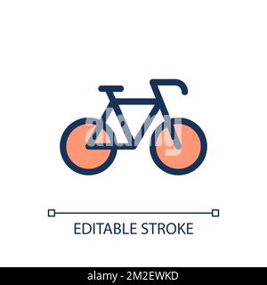 Bicycle pixel perfect RGB color ui icon Stock Vector