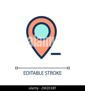 Remove pin from map pixel perfect RGB color ui icon Stock Vector