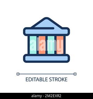 Museum location pixel perfect RGB color ui icon Stock Vector