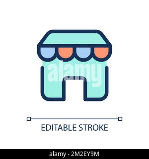 Shop location pixel perfect RGB color ui icon Stock Vector