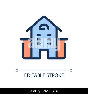 Apartments location pixel perfect RGB color ui icon Stock Vector