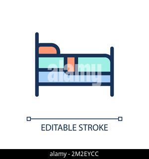 Finding bed to sleep pixel perfect RGB color ui icon Stock Vector