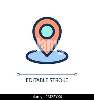 Dropping pin point pixel perfect RGB color ui icon Stock Vector