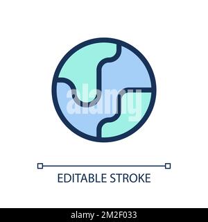 Earth planet pixel perfect RGB color ui icon Stock Vector