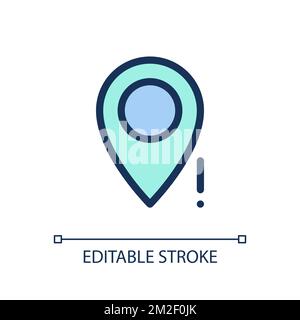 Wrong pin location pixel perfect RGB color ui icon Stock Vector