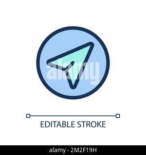 Navigation pointer pixel perfect RGB color ui icon Stock Vector
