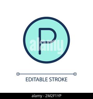 Parking location pixel perfect RGB color ui icon Stock Vector
