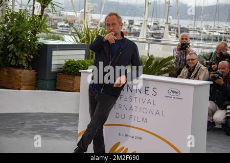 Benoit Poelvoorde attends the photocall for the 'Sink Or Swim (Le Grand Bain)' during the 71st annual Cannes Film Festival at Palais des Festivals | Benoit Poelvoorde assiste au photocall de ' Le Grand Bain'' lors du 71ème Festival de Cannes au Palais des Festivals. 13/05/2018 Stock Photo