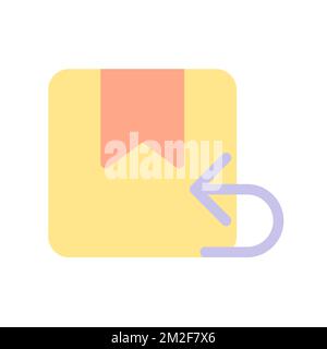 Return parcel flat color ui icon Stock Vector