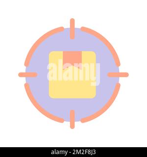 Focus on parcel flat color ui icon Stock Vector