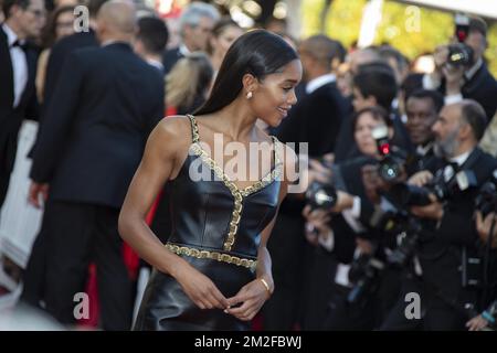 Laura Harrier attends the Closing Ceremony & screening of 'The Man Who Killed Don Quixote' during the 71st annual Cannes Film Festival at Palais des Festivals | Laura Harrier assiste à la cérémonie de clôture et à la projection de ' L'homme qui a tué Don Quichotte ' lors du 71e Festival de Cannes au Palais des Festivals. 19/05/2018 Stock Photo