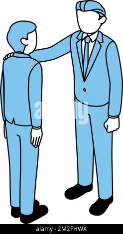 Supervisors and middle managers who tap their subordinates on the shoulder to encourage them Stock Vector