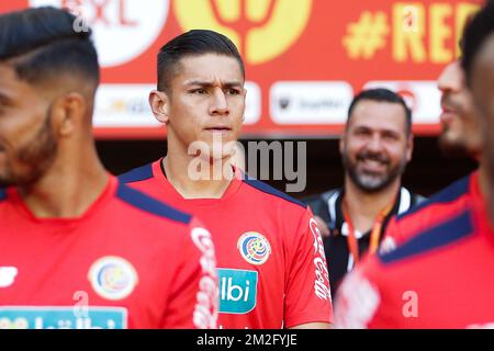 Costa Rica's Oscar Duarte pictured before a friendly soccer game between Belgian national team The Red Devils and Costa Rica, Monday 11 June 2018, in Brussels. Both teams prepare the upcoming FIFA World Cup 2018 in Russia. BELGA PHOTO BRUNO FAHY Stock Photo