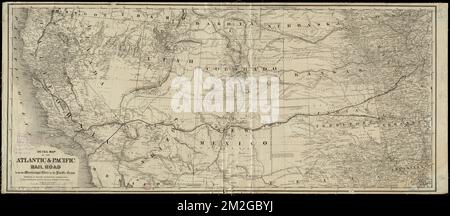 Detail map of the Atlantic & Pacific Rail Road from the Mississippi River to the Pacific Ocean , Atlantic and Pacific Railroad Company, Maps, Railroads, Southwestern States, Maps, Southwestern States, Maps Norman B. Leventhal Map Center Collection Stock Photo