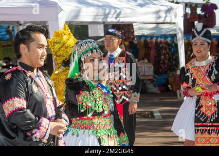 Hmong New Year Celebration at El Dorado Park in Long Beach, CA Stock