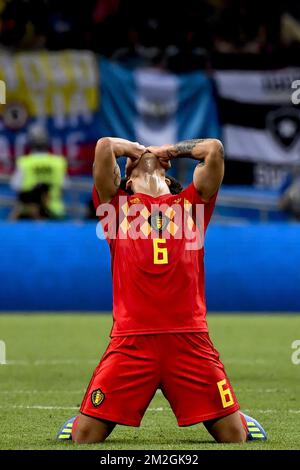 Belgium's Axel Witsel pictured during a soccer game between Belgian national soccer team the Red Devils and Brazil in Kazan, Russia, Friday 06 July 2018, the quarter-finals of the 2018 FIFA World Cup. BELGA PHOTO DIRK WAEM Stock Photo