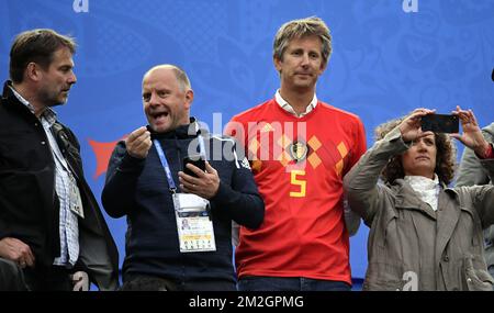 Claus-Peter Mayer (2nd L) pictured during the semi final match between the French national soccer team 'Les Bleus' and Belgian national soccer team the Red Devils, in Saint-Petersburg, Russia, Tuesday 10 July 2018. BELGA PHOTO DIRK WAEM Stock Photo