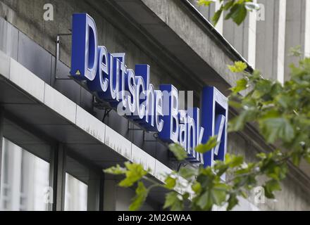 Illustration picture shows the headquarters of Deutsche Bank in Brussels, Thursday 12 July 2018. BELGA PHOTO NICOLAS MAETERLINCK Stock Photo