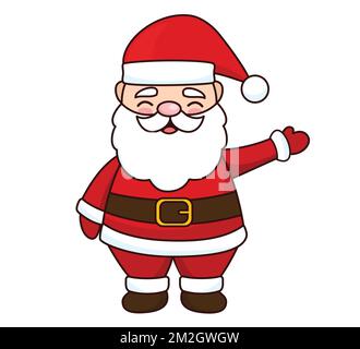 Santa Claus cartoon illustration isolated on white background. Santa Claus character vector. Stock Vector