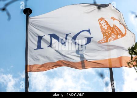 Illustration picture shows the headquarters of ING Belgium bank in Brussels, Thursday 12 July 2018. BELGA PHOTO HATIM KAGHAT Stock Photo