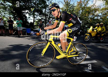 Estonian Rein Taaramae of Direct energie pictured in action during the tenth stage in the 105th edition of the Tour de France cycling race, 112.5 km from Annecy to Le Grand Bornand, France, Tuesday 17 July 2018. This year's Tour de France takes place from July 7th to July 29th. BELGA PHOTO DAVID STOCKMAN Stock Photo