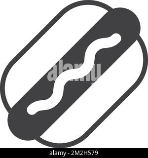 hot dog buns illustration in minimal style isolated on background Stock Vector