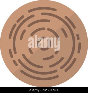 annual rings of wood illustration in minimal style isolated on background Stock Vector