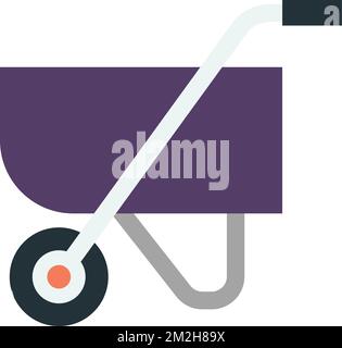 construction trolley illustration in minimal style isolated on background Stock Vector