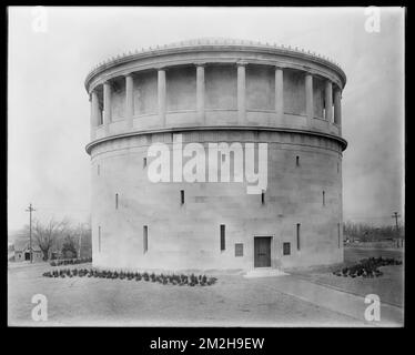 Distribution Department, Arlington Reservoir, Arlington, Mass., ca. 1925 , waterworks, water towers, construction completed Stock Photo