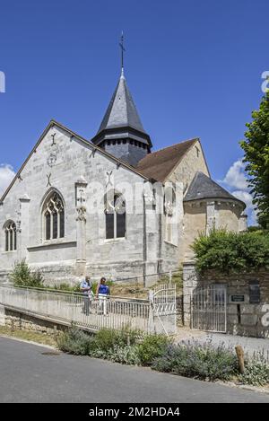 L'église Sainte-Radegonde / Saint Radegund Church, where the painter Claude Monet is buried at Giverny, Eure department, Normandy, France | L'église Sainte-Radegonde à Giverny, Eure département, Normandie, France 01/07/2018 Stock Photo