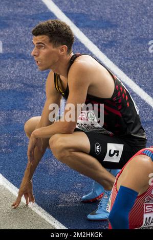 Belgian athlete Jonathan Borlee pictured at the semifinals of the men's 400m race event at the European Athletics Championships, in Berlin, Germany, Wednesday 08 August 2018. The European Athletics championships are held in Berlin from 07 to 12 August. BELGA PHOTO JASPER JACOBS Stock Photo