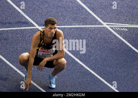 Belgian athlete Jonathan Borlee pictured at the semifinals of the men's 400m race event at the European Athletics Championships, in Berlin, Germany, Wednesday 08 August 2018. The European Athletics championships are held in Berlin from 07 to 12 August. BELGA PHOTO JASPER JACOBS Stock Photo