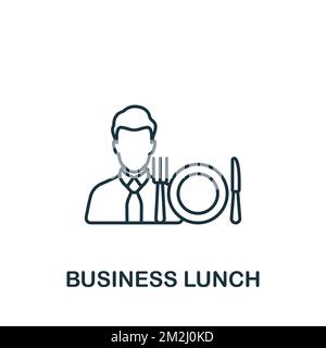 Business Lunch icon. Monochrome simple Food Delivery icon for templates, web design and infographics Stock Vector