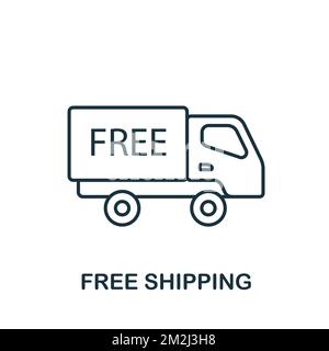 Free Shipping icon. Monochrome simple Food Delivery icon for templates, web design and infographics Stock Vector