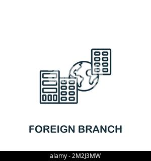 Foreign Branch icon. Monochrome simple Global Business icon for templates, web design and infographics Stock Vector
