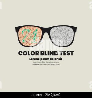 Color blind test poster. Vector Illustration Stock Vector