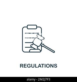 Regulations icon. Monochrome simple Global Business icon for templates, web design and infographics Stock Vector
