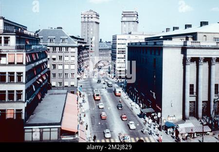 View of Kungsgatan, Stockholm, Sweden 1960s Stock Photo