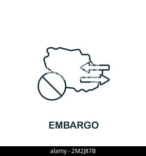 Embargo icon. Monochrome simple Global Business icon for templates, web design and infographics Stock Vector