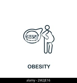 Obesity icon. Monochrome simple Healthcare icon for templates, web design and infographics Stock Vector