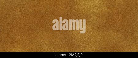 Background of golden purple suede fabric closeup. Velvet matt texture of orange nubuck textile. Stock Photo