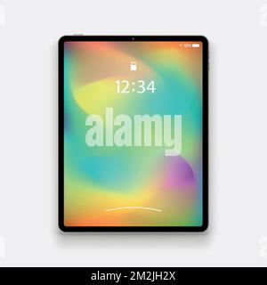 modern tablet with colorful background on white Stock Vector