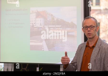 Gent alderman Filip Watteeuw pictured during a meeting with Groen head of lists of main Flemish cities and Brussels, in Gent, Wednesday 26 September 2018. Local elections are held on 14 October in Belgium. BELGA PHOTO JAMES ARTHUR GEKIERE Stock Photo