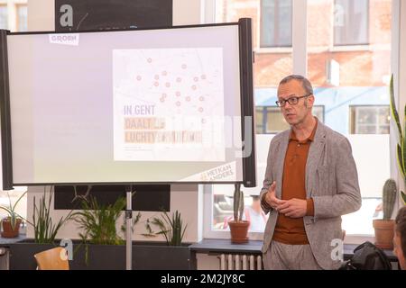 Gent alderman Filip Watteeuw pictured during a meeting with Groen head of lists of main Flemish cities and Brussels, in Gent, Wednesday 26 September 2018. Local elections are held on 14 October in Belgium. BELGA PHOTO JAMES ARTHUR GEKIERE Stock Photo