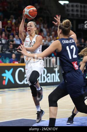 Belgian Cats Julie Allemand Fights For The Ball During A Basketball ...