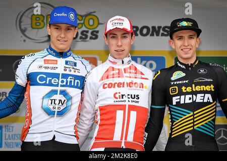 Belgian Lander Loockx, Dutch Jens Dekker and Belgian Yentl Bekaert ...