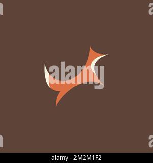 Jump Fox Logo Design. Fox Jump Vector Illustration. Abstract Fox Stock Vector