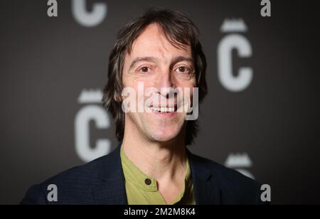 Future Charleroi Ecolo elderman Xavier Desgain poses for the photographer after a press conference of Charleroi new majority after last month local elections, Monday 12 November 2018, in Charleroi city hall. BELGA PHOTO VIRGINIE LEFOUR Stock Photo