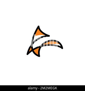Abstract Line Fox Vector Illustration. Fox Logo Design Stock Vector