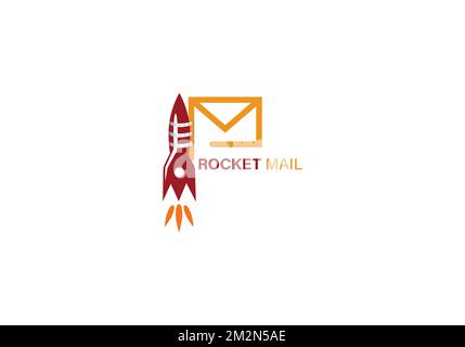 Mail Rocket logo template vector Stock Vector